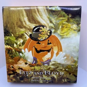 Halloween Fitz & Floyd Derby Pumpkins Canape Plate 2063/31 - Picture 1 of 3