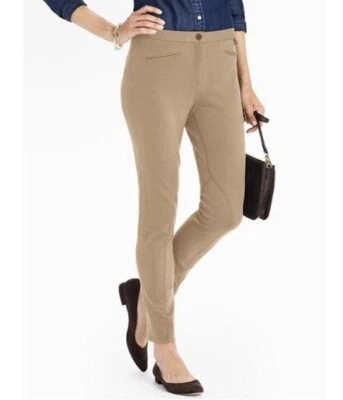Pantalones al Tobillo TALBOTS Talla 8 Camel Dalton Estilo Ecuestre Elastizados Tejido Ponte Usados en Excelente Condición Foto 1 de 4