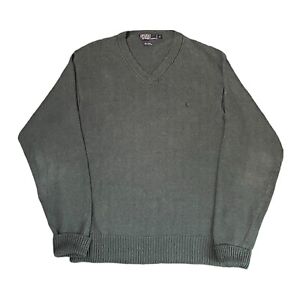 Vintage Polo Ralph Lauren Men’s Sweater  V-Neck Linen Cotton Medium M Green
