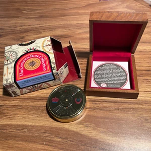 50 Year Perpetual Calendar 1992-2041 Brass NEW In Box Compass Rose Collection - Picture 1 of 5