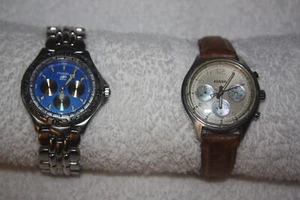 Two Vintage Fossil BQ-8795 & CH-2794 Chronograph Watches - Work & New batteries! - Picture 1 of 8