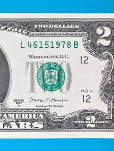 TRAILING YEAR 1978 : L 4615 1978 B $2 Two Dollar Bill Serial Number *UNC*   - Picture 1 of 3