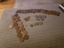 Job Lot UK Coins - 17 old pennies mostly 60s - 30+ old half pennies - 5 old ten