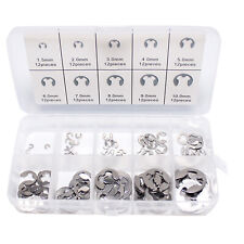 120Pcs Stainless Steel E-Clip Retaining Assortment Kit 1.5mm to10mm Tool Parts a
