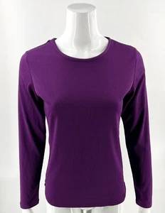 White Cross Fit Nursing Uniform Top Size Small Purple Long Sleeve Undershirt - Picture 1 of 4