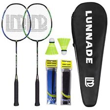 Badminton Racket Set of 2 Carbon Racquets 2 Shuttlecocks 2 Overgrips and 1 Bag