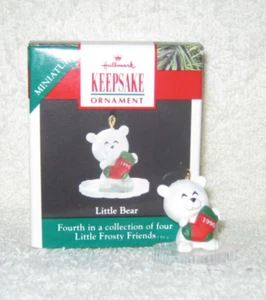 Hallmark Ornament - Little Frosty Friends - Little Bear Miniature - Dated 1990 - Picture 1 of 5