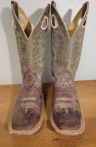 Cavenders Men’s Cowboy Boots Men's Size 9D Exotic Leather Square Toe - Picture 1 of 11
