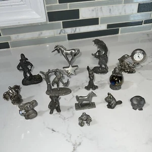 Lot Of 14 Lead, Pewter, Metal Figurines Vintage - Picture 1 of 8