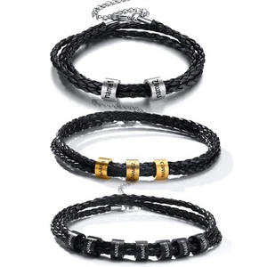 Personalisiertes Edelstahl Armband individuell Buchstabe Name Gravur Armband Geschenk - Bild 1 von 32