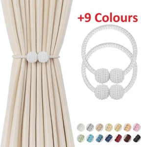 2 Pcs 9 Colours Magnetic Curtain Tie Backs Curtain Holdbacks Buckle Clips UK New - Picture 1 of 14