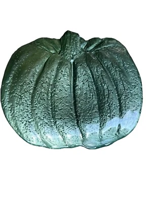 "Plato de exhibición de calabaza esmerilado azul verdoso 10,25"" x 12""" Foto 1 de 4