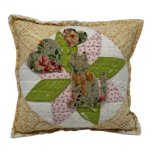 NEW Handmade Kitty Cat Pillow Vintage Quilt Chenille Bedspread So Adorable! - Picture 1 of 11