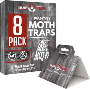 Pantry Moth Traps Safe Glue with Pheromones 8 Pack Effective Adhesive Non Toxic - Picture 1 of 8