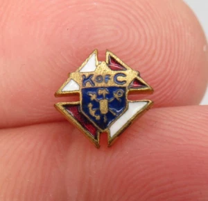 Small Knights of Columbus K of C Enameled Screwback Lapel Pin - Picture 1 of 3