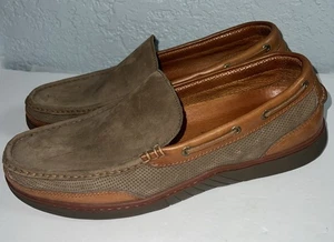 Tommy Bahama Hombres Marrón Oliva Gamuza Cuero Mocasines Zapatos sin Cordones 13M - Imagen 1 de 10