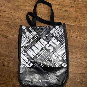 Lululemon Borsa Regalo Piccola Riutilizzabile Shopping Tote Yoga Chiusura a Scatto Nera 11" - Foto 1 di 4
