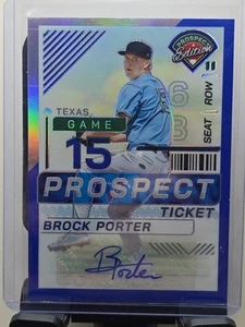 Edición Panini Prospect 2024 - Brock Porter Blue Prizm Auto 043/149 Texas Rangers - Imagen 1 de 6