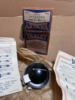 Vintage 1920s Tube Radio Yaxley Rheostat With Bakelite Knob 115k-15 Ohms - Image 1 of 4