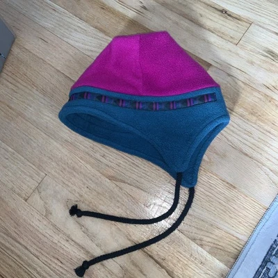 De colección Años 90 L.L.Bean Vellón Gorro Rosa Turquesa Invierno Hecho en EE. UU. L Foto 1 de 4