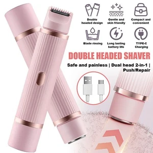 2 in 1 Dual Head Shaver Women, Electric Bikini Trimmer Wet&Dry Use Hair Removal - Picture 1 of 19