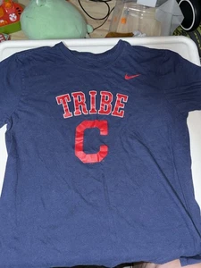 Cleveland Indians: "Tribe" T-Shirt, Brand Nike, Size Mens Medium Color Blue - Picture 1 of 5