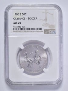 1996 S MS70 Olympics Soccer Commemorative Half Dollar NGC *5422 - Picture 1 of 5