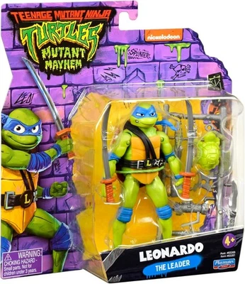 Figura de acción Teenage Mutant Ninja Turtles: Mutant Mayhem Leonardo 4,5" Foto 1 de 4