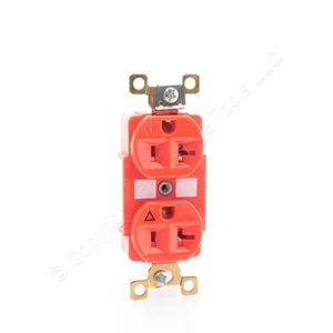 Bryant Hubbell Orange Isolated Ground Industrial Receptacle Outlet 20A BRY5362IG - Picture 1 of 5