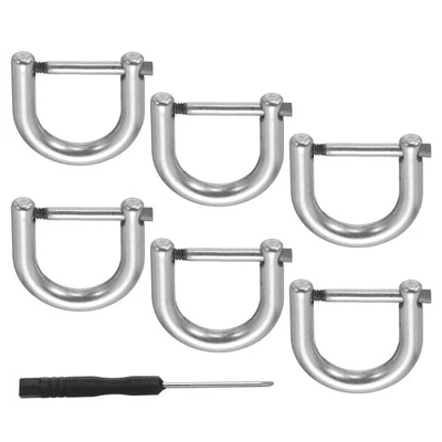 6 Piezas Anillos en D de 1/2" Tornillo Grillete Herradura Forma de U Anillo en D Plata Foto 1 de 4