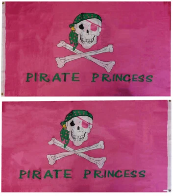 Pirate Princess Pink Premium Quality 3x5 3'x5' Double Sided Polyester Flag - Image 1 of 4