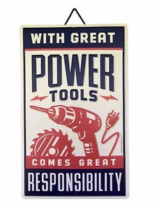 Retro Metal Tin Sign Art Wall Decor 7.8*11.8" With Great Power Tools - Picture 1 of 6
