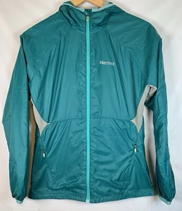 Marmot türkis leichte Windjacke mit durchgehendem Reißverschluss und Kapuze Regenjacke Damen Small - Bild 1 von 8