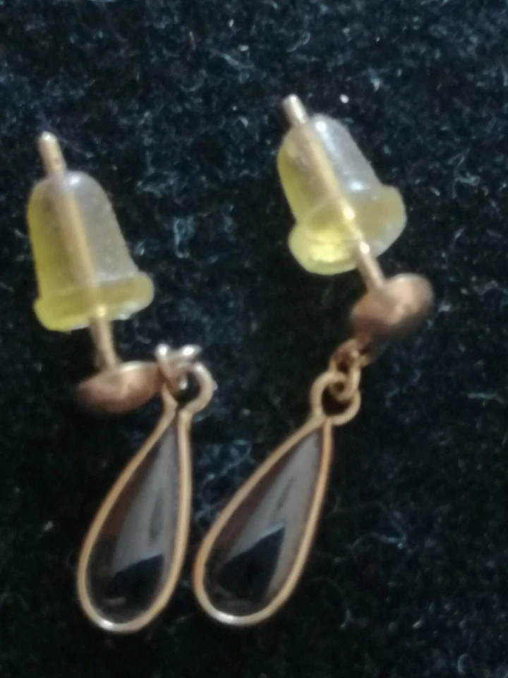 Orecchini donna in oro 9 kt pendenti con pietra in onice di piccole dimensioni - Immagine 1 di 4