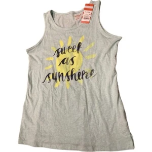 NEW XL 14/16 Girls Sweet as Sunshine Summer Tank Shirt Sleeveless Cat & Jack - Picture 1 of 3