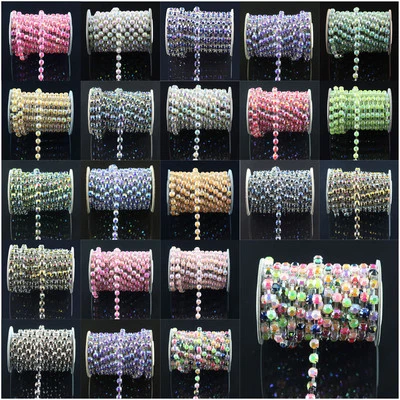 SS30, Jelly AB Resina Cristal Estrás Cadena Plata Boda Coser Borde Foto 1 de 4