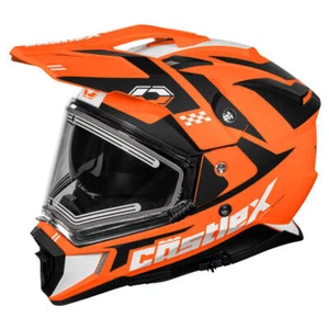 Castle X CX200 D/S Wrath Snowmobile Helmet w/ Electric Shield - Matte Flo Orange - Picture 1 of 9