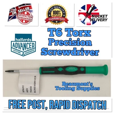 T6 Halfords Advanced Torx Star Precision Screwdriver 50mm Long *Free Rapid Post* - Image 1 of 4