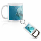 Mug & Bottle Opener-Keyring-set - Polar Bear Ocean Sea Arctic Wild   #8242