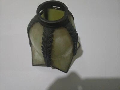 Antique Slag Glass Ceiling Lamp Flush Mount Signed # 640 Art Nouveau C&M - Image 1 of 4