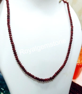 Cuentas de rondelles facetadas de rubí y jade natural de calidad AAA Foto 1 de 4