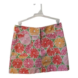 Lilly Pulitzer Floral Skort Women’s Size O Pink Orange Green Mod - Picture 1 of 4