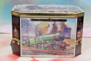Vintage United Kingdom 5-Image Trains Tin, 6.25” long x 4.25” wide x 4” tall - Picture 1 of 11
