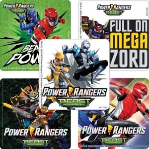 Power Rangers Stickers x 5 - Birthday Party Favours Supplies Loot Beast Morph