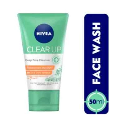 New Nivea Face wash Clear Up Deep Pore Cleanser 50 ml | Free Shipping Worldwide - Image 1 of 4