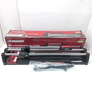 HUSKY 24 in. Tile Cutter with Tungsten Carbide Blade and Adjustable Gauge - Picture 1 of 6