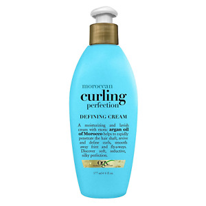 OGX Argan Oil of Morocco Curling Perfection Curl-Defining Cream, Hair-Smoothing 