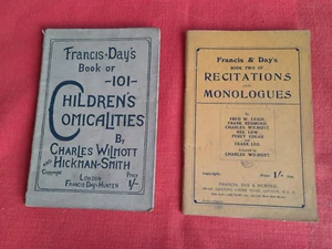 2 Rare Francis & Day's Books 101 Childrens Comicalities Recitations & Monologues - Bild 1 von 13