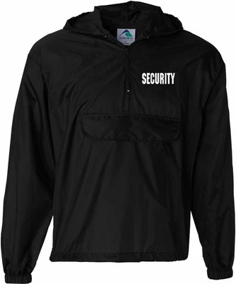 Security Windbreaker Jacket 1/2 Zip Silkscreen Left Chest & Back 13717 - Image 1 of 2