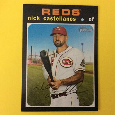 2020 Topps Heritage High Number - #555 Nick Castellanos - Image 1 of 2